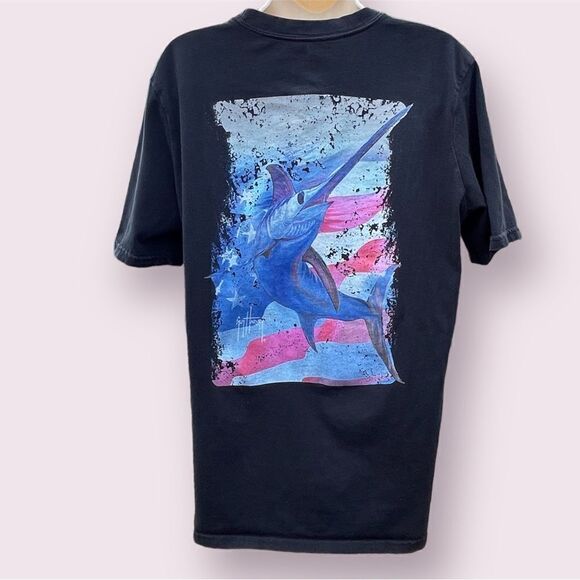 Guy Harvey Swords and Stars Short Sleeve Black T-Shirt Size Small - Picture 3 of 3